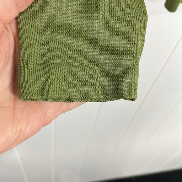 Joseph A. Womens Faux Wrap Sweater L Green Lightweight Side Ruching Classy Chic - Picture 5 of 12